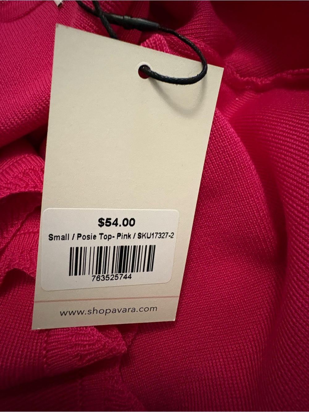Scallop-Edge Ribbed Tank Top in Fuchsia - Picture 4 of 4